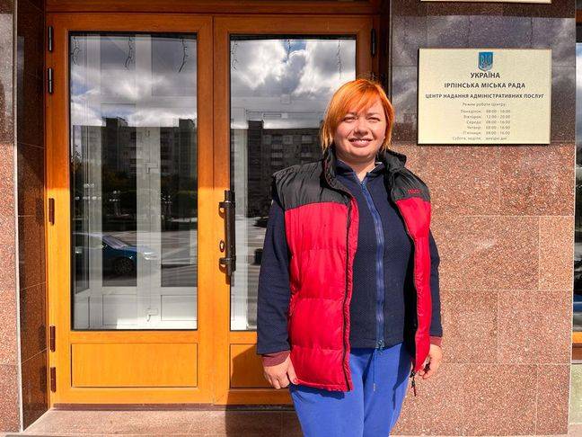 Irina Myguetko, secrétaire générale de la mairie d'Irpin en Ukraine