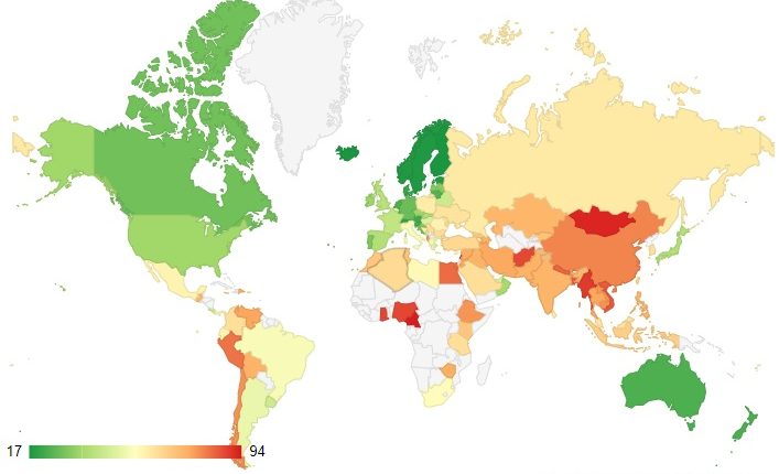 Indice de Pollution par Pays 2022