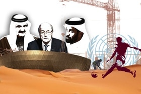 Illustration symbolisant la coupe du monde de football au Qatar