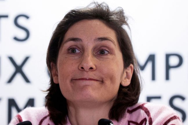 Amélie Oudéa-Castera lors d'une conférence de presse au ministère des Sports, le 9 janvier 2023.