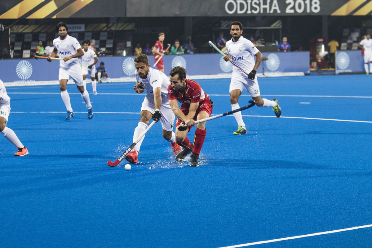 Belgium's Florent van Aubel pictured in action during a game of Belgian national hockey team the Red Lions against Pakistan in the Kalinga Stadium in Bhubaneswar, India, at the hockey World Cup, in the group C, Tuesday 11 December 2018. BELGA PHOTO DANIEL TECHY