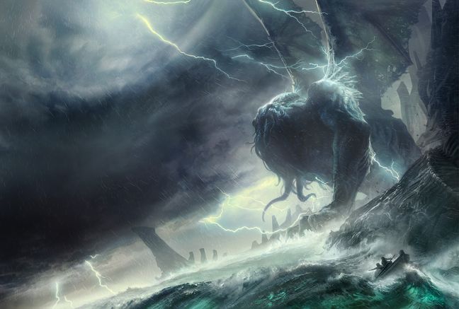 Le monstre Cthulhu vu par François Baranger, qui illustre une intégrale Lovecraft aux éditions Bragelonne