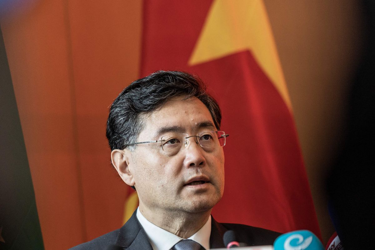China's Foreign Minister Qin Gang speaks during the inauguration ceremony of African CDC (Centers for Disease Control) headquarters in Addis Ababa, Ethiopia, on January 11, 2023. (Photo by Amanuel Sileshi / AFP)