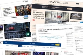 Quelques Unes de la presse internationale après le rachat de Credit Suisse par UBS.