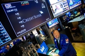 Credit Suisse share price on stock market screen