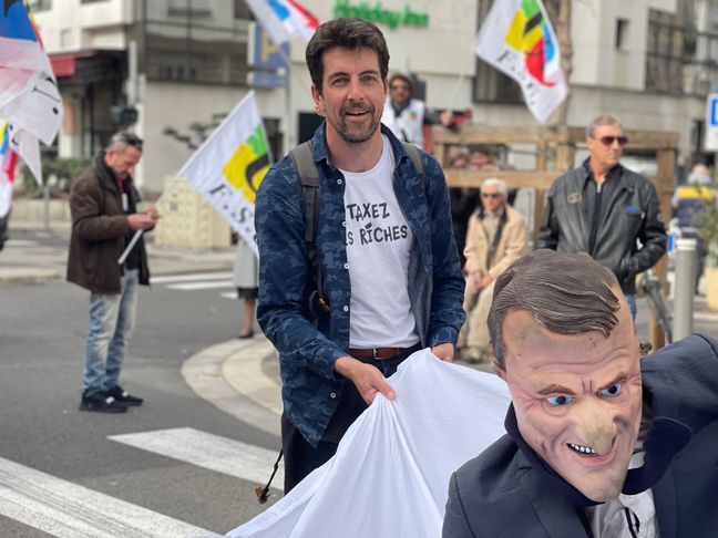 Thomas Ghestem, lors de la manifestation du 16 février à Nice