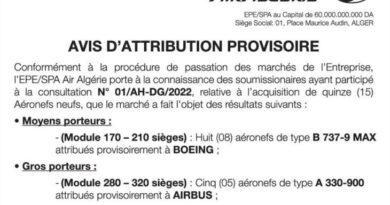 Air Algérie : du nouveau concernant l’achat de 15 avions Boeing et Airbus (28/4/2023)
