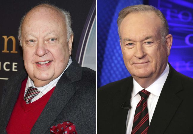 L'ancien patron de Fox News, Roger Ailes, décédé en 2017, et l'ex-animateur de la chaîne Bill O'Reilly.