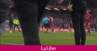 L'image choc du week-end dans le foot anglais: un arbitre suspendu après avoir donné un coup de coude à un joueur