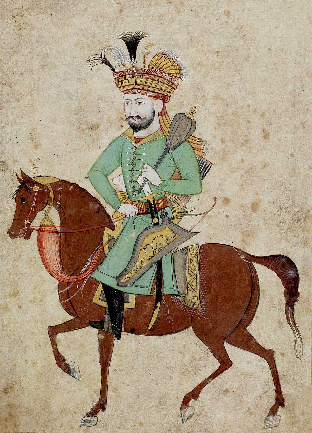 Shah de Perse sur un cheval