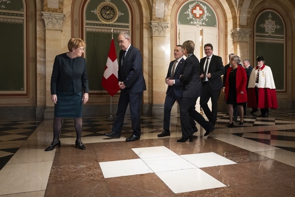 Le Conseil fédéral suisse photographié en décembre