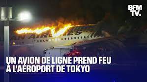 Japan : un avion de ligne prend feu à l'aéroport de Tokyo-Haneda - Actualités Tunisie Focus