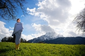 Singer Gabriela Martina in a Swiss landscape