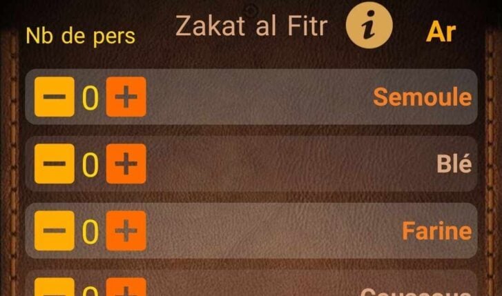 calculateur zakat el-fitr