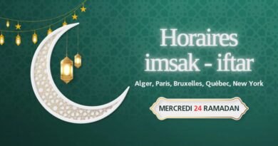 Horaires de l’imsak et de l’iftar du mercredi 24 Ramadan (03 avril 2024)