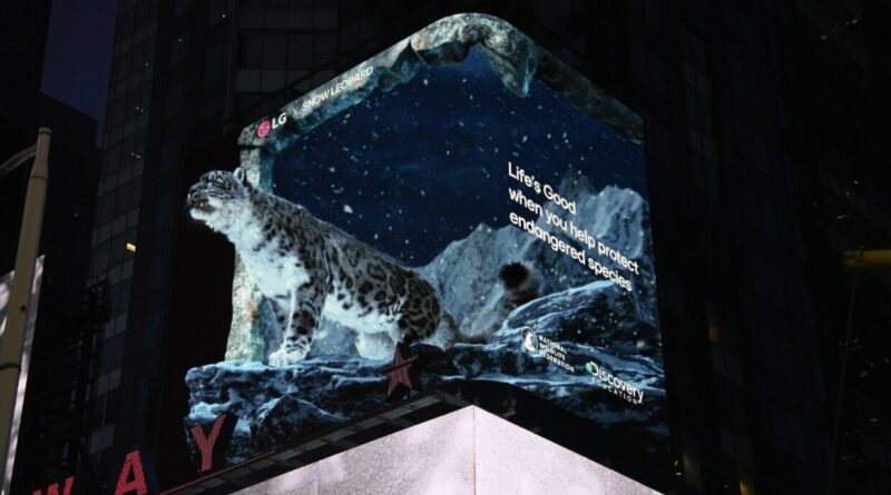 Sensibilisation aux espèces vulnérables et menacées, LG lance une campagne à Times Square