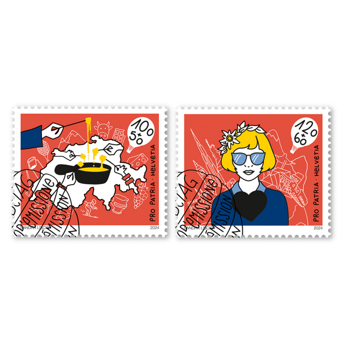 Deux timbres Pro Patria