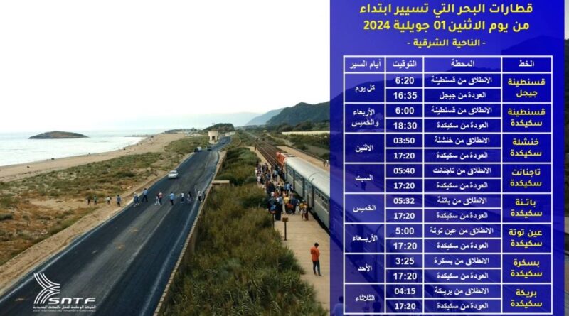 Trains / Alger : le programme complet de la SNTF pour la saison estivale 2024