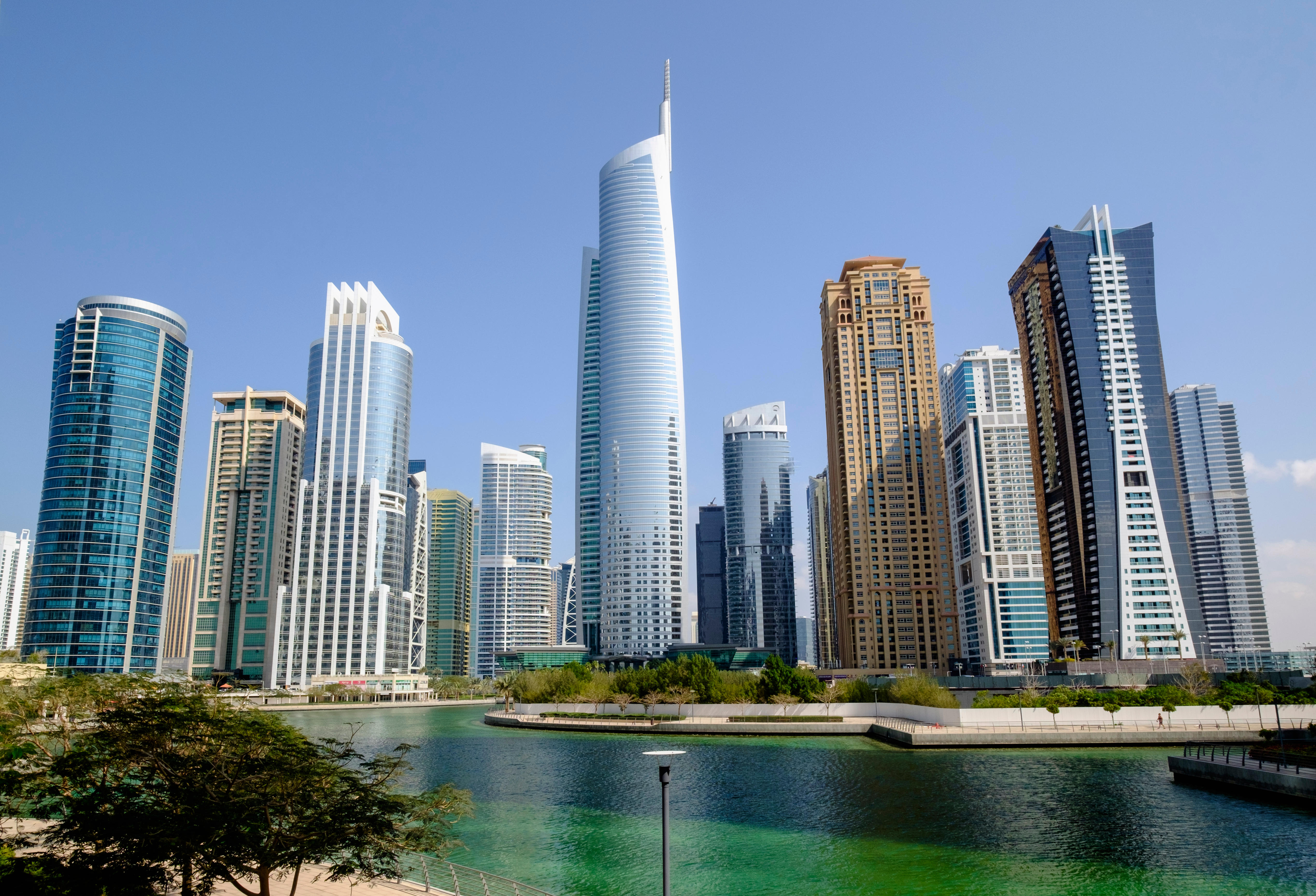 Vue sur des gratte-ciel à Dubaï