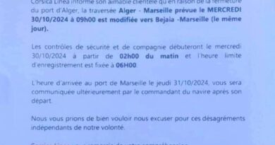 Traversée Alger – Marseille : Corsica Linea change son programme