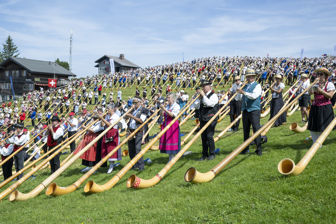 Rassemblement de plus de mille cors des Alpes