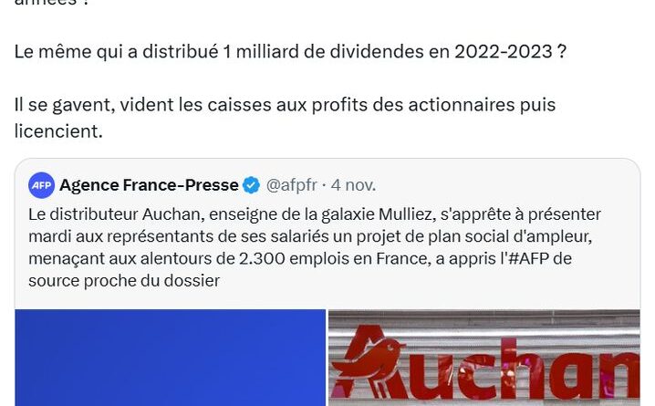 Auchan : En difficulté, l’entreprise a versé un milliard de dividendes à ses actionnaires en 2022-2023 ? Non