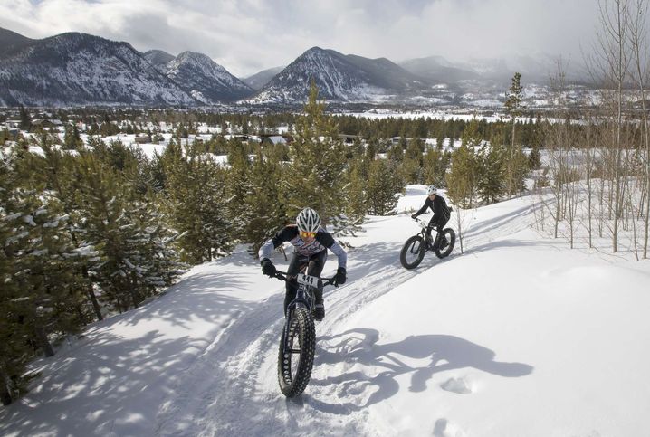 A l'origine, les fat bikes ont été conçus en Alaska pour rouler sur la neige, comme ici dans le Colorado.