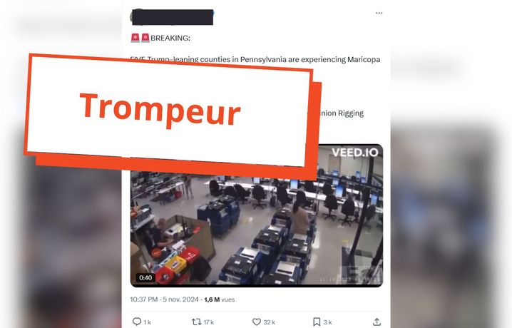 Une vidéo détournée de son contexte a été utilisée pour alimenter les soupçons de fraude lors de l'éléction.