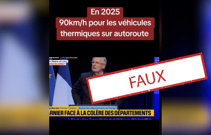 Sur TikTok, une fausse vidéo faisant croire à une nouvelle limitation de la vitesse sur l'autoroute décidée par Michel Barnier est devenue virale.