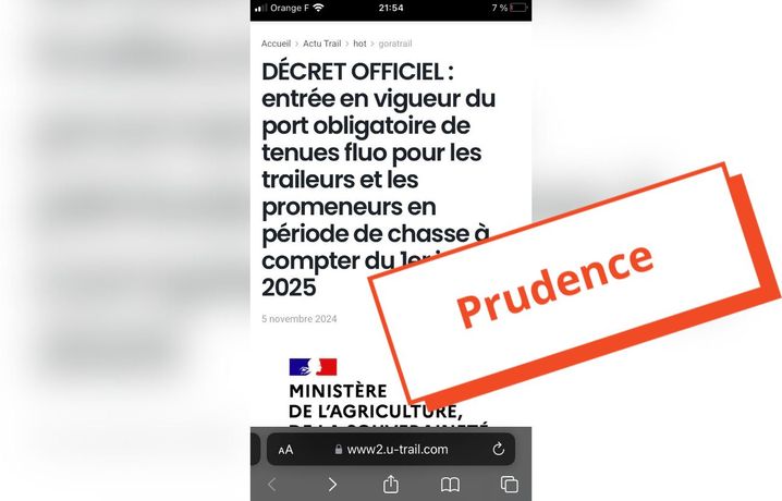 Une capture d'écran d'un site Internet est parfois partagée pour appuyer la rumeur.