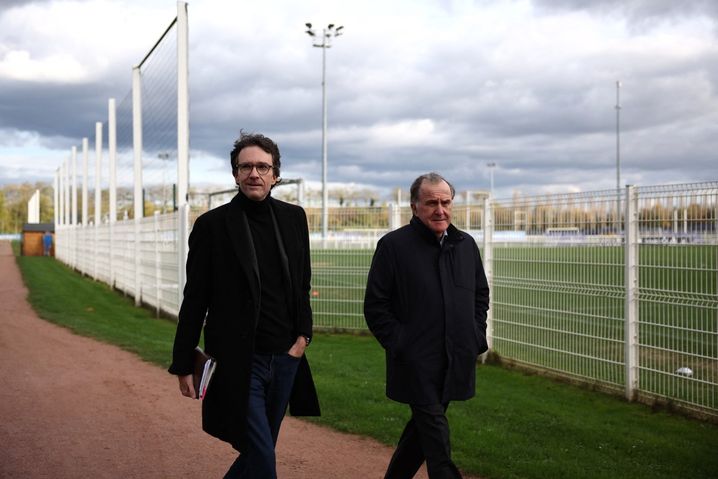 Antoine Arnault et Pierre Ferracci à leur arrivée. 