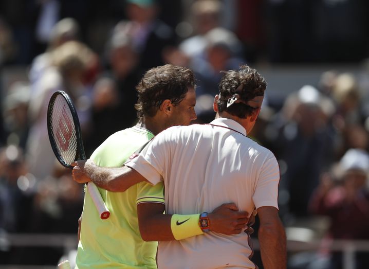 Rafael Nadal et Roger Federer lors de leur dernière affrontement à Roland-Garros, en demi-finale de l'édition 2019.