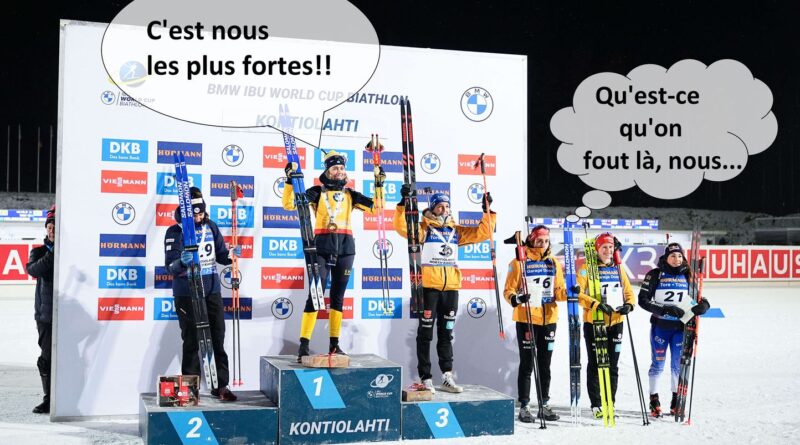 Biathlon :« Pas là où on veut être… » La cérémonie des fleurs fait-elle un peu trop l’apologie de la lose ?