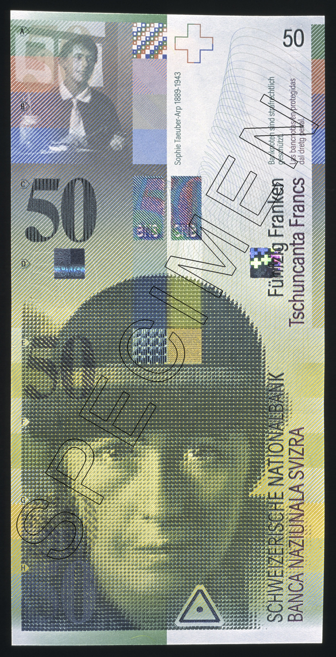 Un billlet de 50 francs à l'image de Sophie Taeuber-Arp