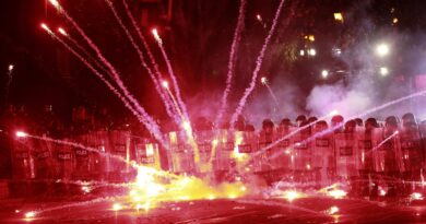 Géorgie : Oui, certains manifestants utilisent bien des « canons » à base de feux d’artifice contre les policiers