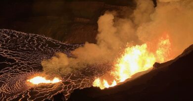 Hawaï : Un petit garçon court vers un volcan en éruption et frôle la chute dans le cratère plein de lave