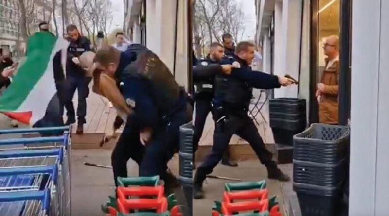 Incident choquant à Paris : un homme armé d’un pistolet menace des manifestants pro-palestiniens