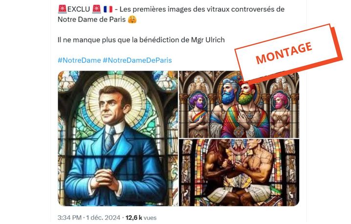 Ce compte pro-russe diffuse ces faux vitraux, dont certains ont un contenu homophobe, sur X.