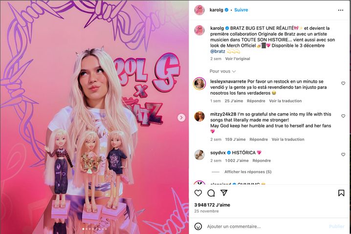 Collaboration entre Bratz et Karol G