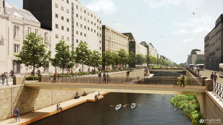 Une passerelle sera construite au-dessus de la Vilaine une fois le parking détruit.