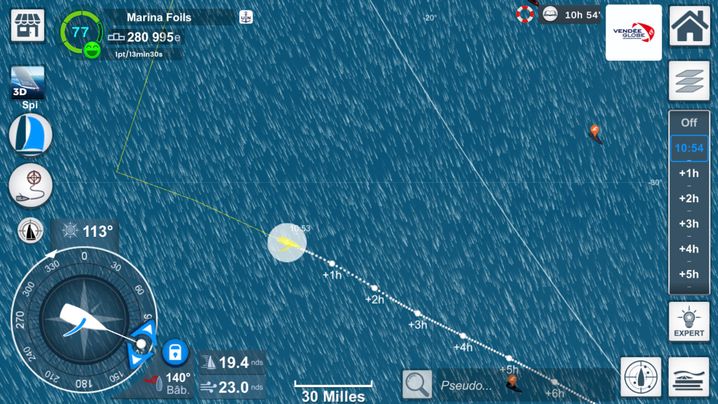 Tout ce gros vent qui porte Marina Foils vers la remontada du Vendée Globe virtuel