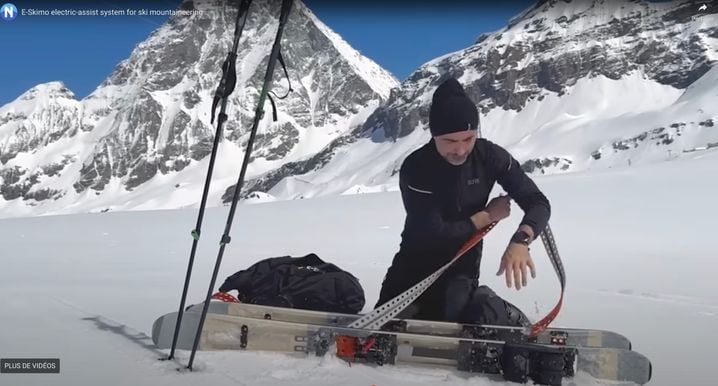 Le système E-Skimo est amovible et peut être rétiré des skis en une minute.