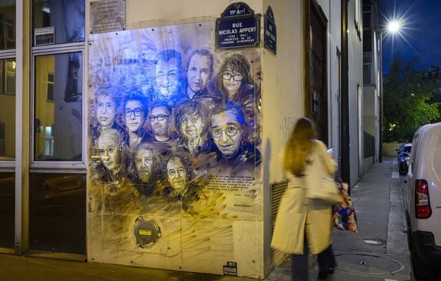 Une fresque de l’artiste Christian Guemy, aka C215, pour rendre hommage à la rédaction de Charlie Hebdo.