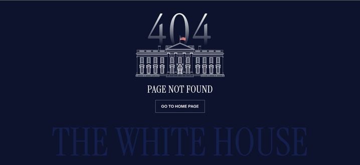 La page qui était dédiée à la Constitution américaine affiche désormais un message d'erreur "404".