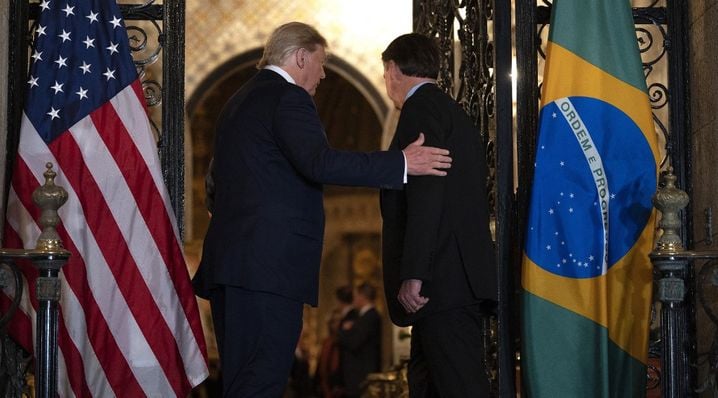 Donald Trump et Jair Bolsonaro, en 2020, à Mar-a-Lago, en Floride. (archives)