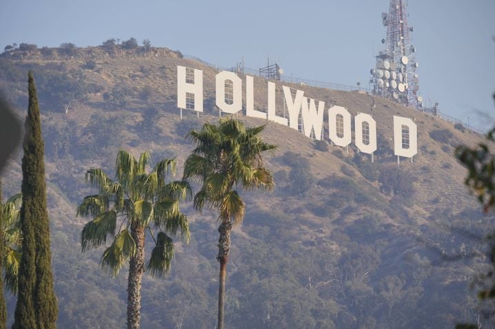 Photo prise jeudi 9 janvier montrant le panneau "Hollywood" intact.