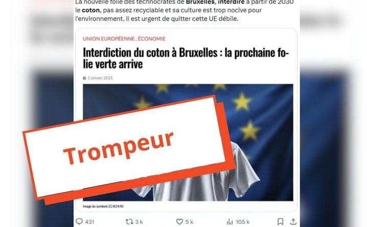 Les vêtements en coton bientôt interdits dans l’UE pour des raisons écologiques ? Ce n’est pas prévu