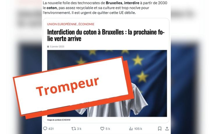 Sur les réseaux sociaux, une rumeur laisse croire que l'Union européenne aurait décidé d'interdire prochainement le coton.