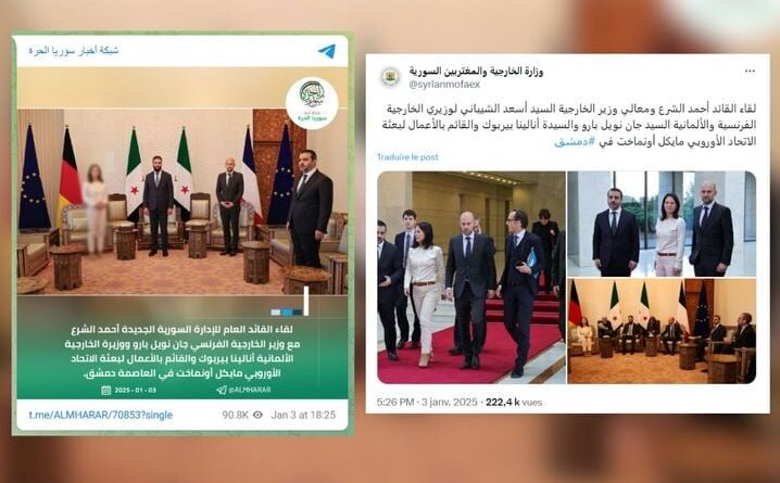 Syrie : La ministre allemande Annalena Baerbock a-t-elle été floutée sur les photos officielles de sa visite à Damas ?