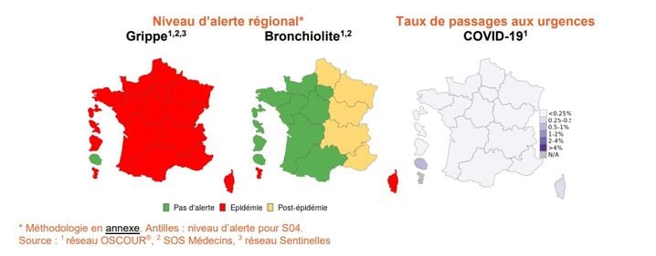 Le niveau d'alerte reste très élevé dans toute la France en ce qui concerne la grippe.